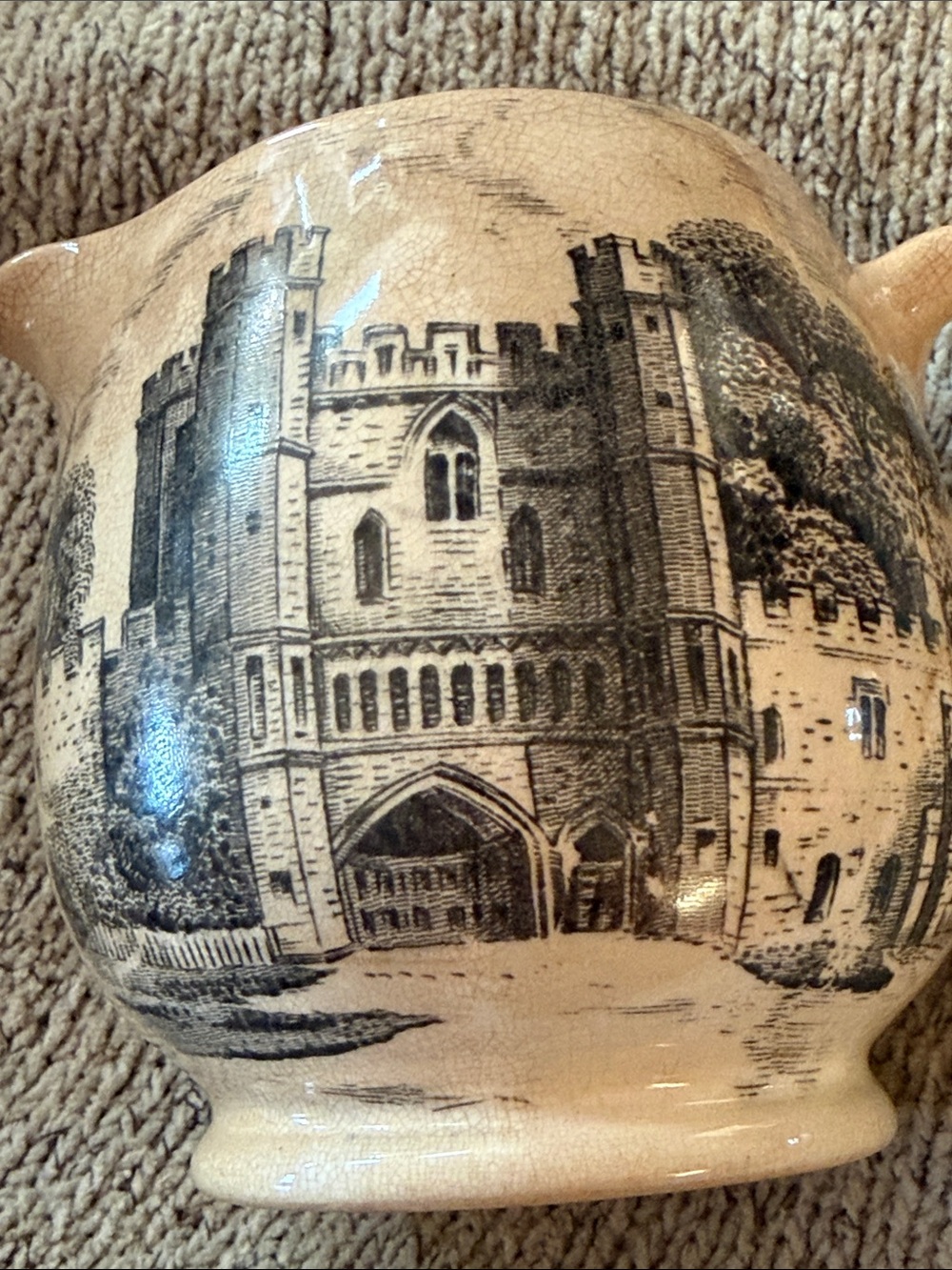 Gray’s Pottery England decorated antique cream pitcher. Battle Abbey Sussex. - Picture 7 of 10